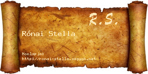 Rónai Stella névjegykártya